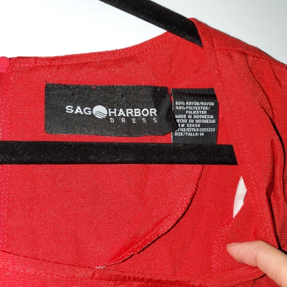 3for$25 Sag Harbor bright red dress hourglass - Picture 4 of 6